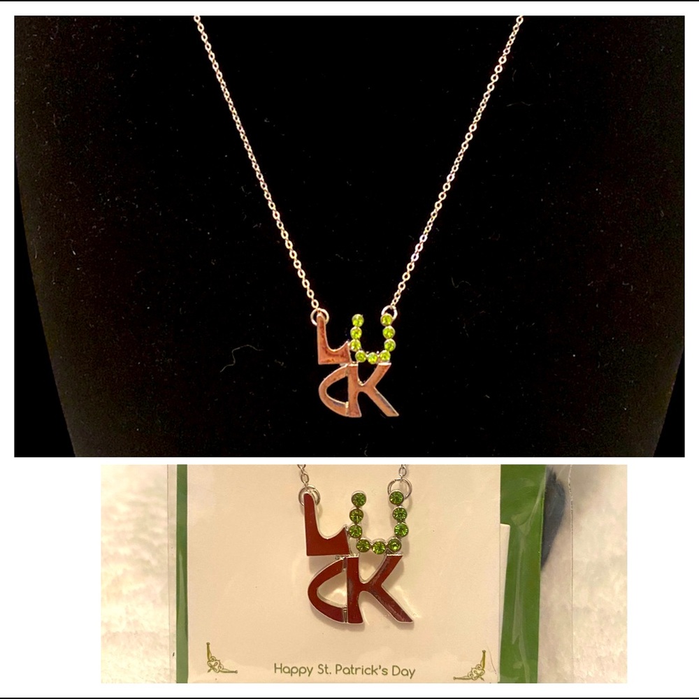 🆕St. Patrick’s Day☘️LUCK Necklace/Green gem - Picture 2 of 4